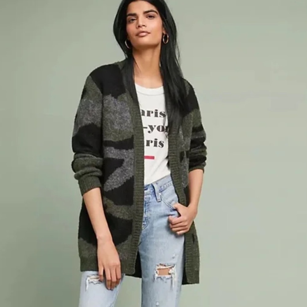 Camo Print Cardigan